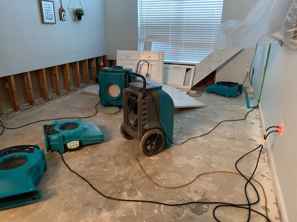 Dehumidifier in flood-cut room for Water Extraction & Removal in Country Homes